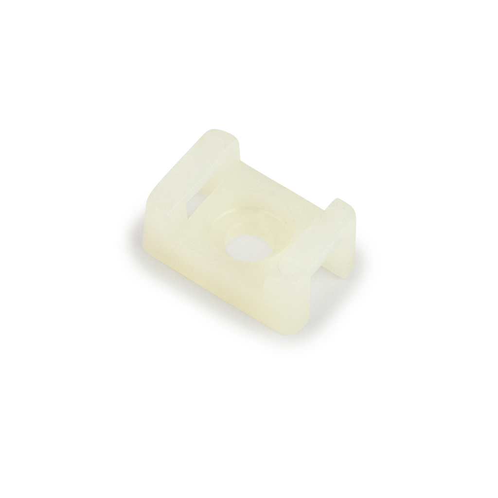 3M Cable Tie Base 06299, Screw Mount, Natural/Nylon, 0.87 in x 0.62 in, 100 per bag, 500/Case