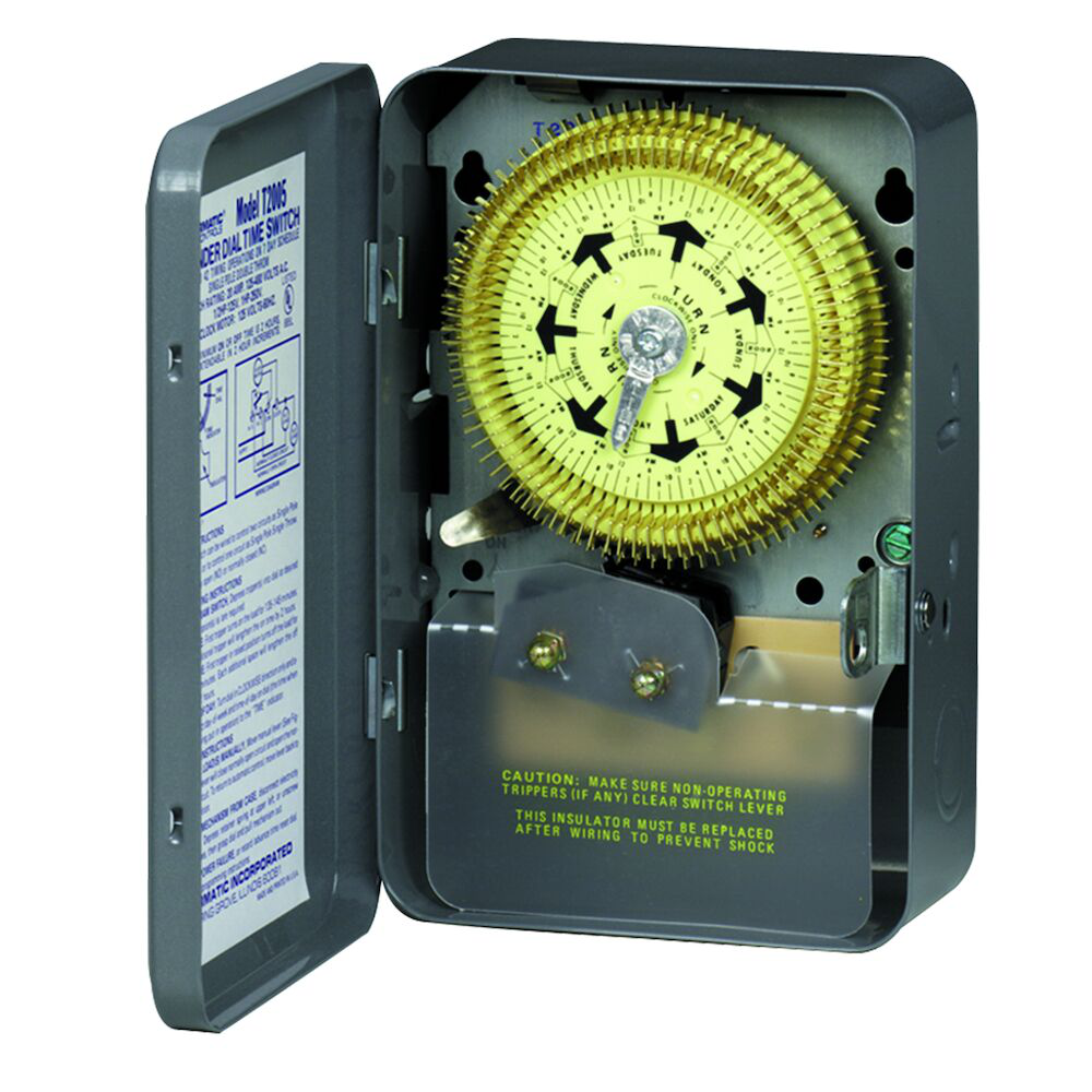 7-Day Mechanical Time Switch, 208-277 VAC, 60Hz, SPDT, Indoor Metal Enclosure, 2 Hour Interval