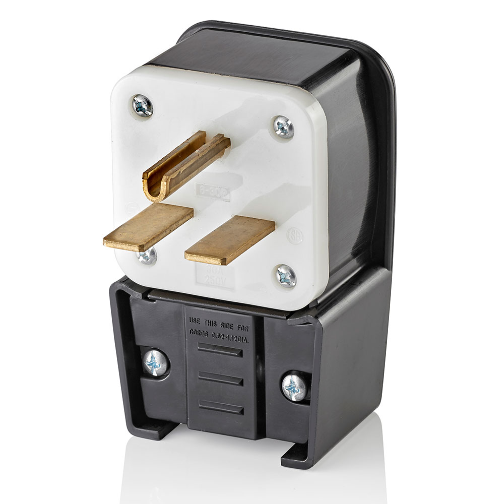 30 Amp, 250 Volt, Straight Blade Plug, Industrial Grade