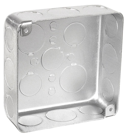 52151-SVTSS - Stainless Steel 4 Square Air Tight Junction Box 1-1/2 in. Deep 1/2 and 3/4 Knockouts