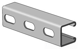 ALLIED TUBE AND CONDUIT PS-210-EH-20-PG PS 210 EH 1 5/8 IN. X 1 5/8 IN. X 14 GA. CHANNEL WITH 1 1/8 IN. X 9/16 IN. ELONGATED HOLES ON 2 IN. CENTERS