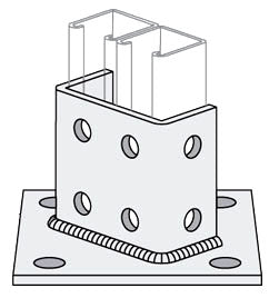ALLIED TUBE AND CONDUIT PS-3064-EG PS 3064 DOUBLE COLUMN POST BASE USE WITH ALL 3 1/4 IN. CHANNELS