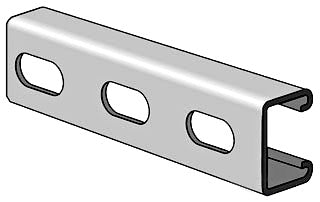 ALLIED TUBE AND CONDUIT PS-500-EH-10-HG PS 500 EH 1 5/8 IN. X 13/16 IN. X 14 GA. CHANNEL WITH 1 1/8 IN. X 9/16 IN. ELONGATED HOLES ON 2 IN. CENTERS