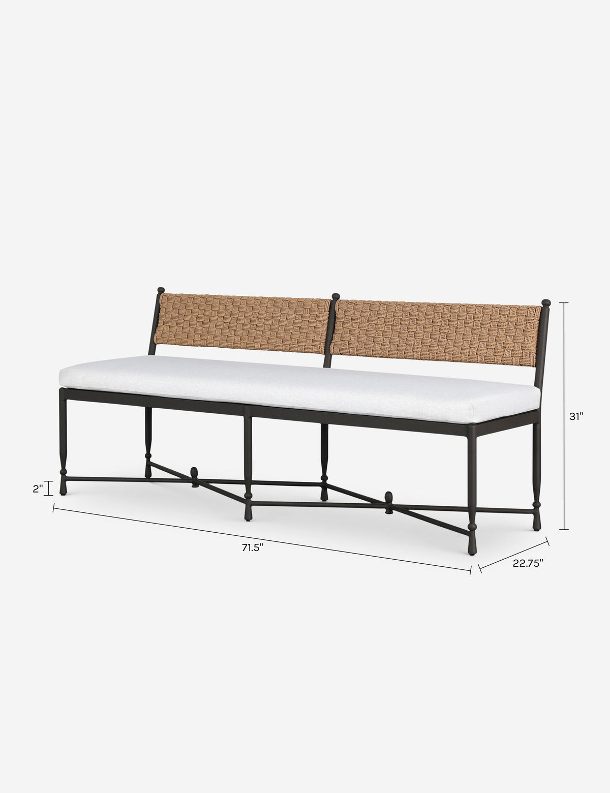 Breton Outdoor Bench by Amber Lewis x Four Hands
