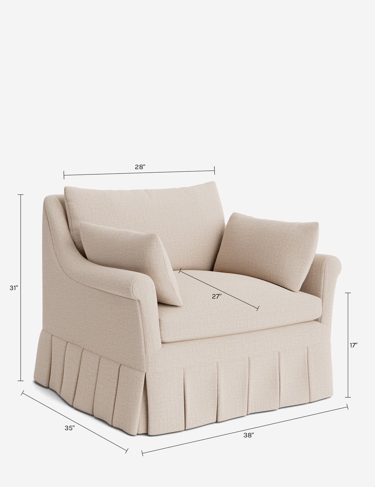 Portola Rolled Arm Pleated Accent Chair