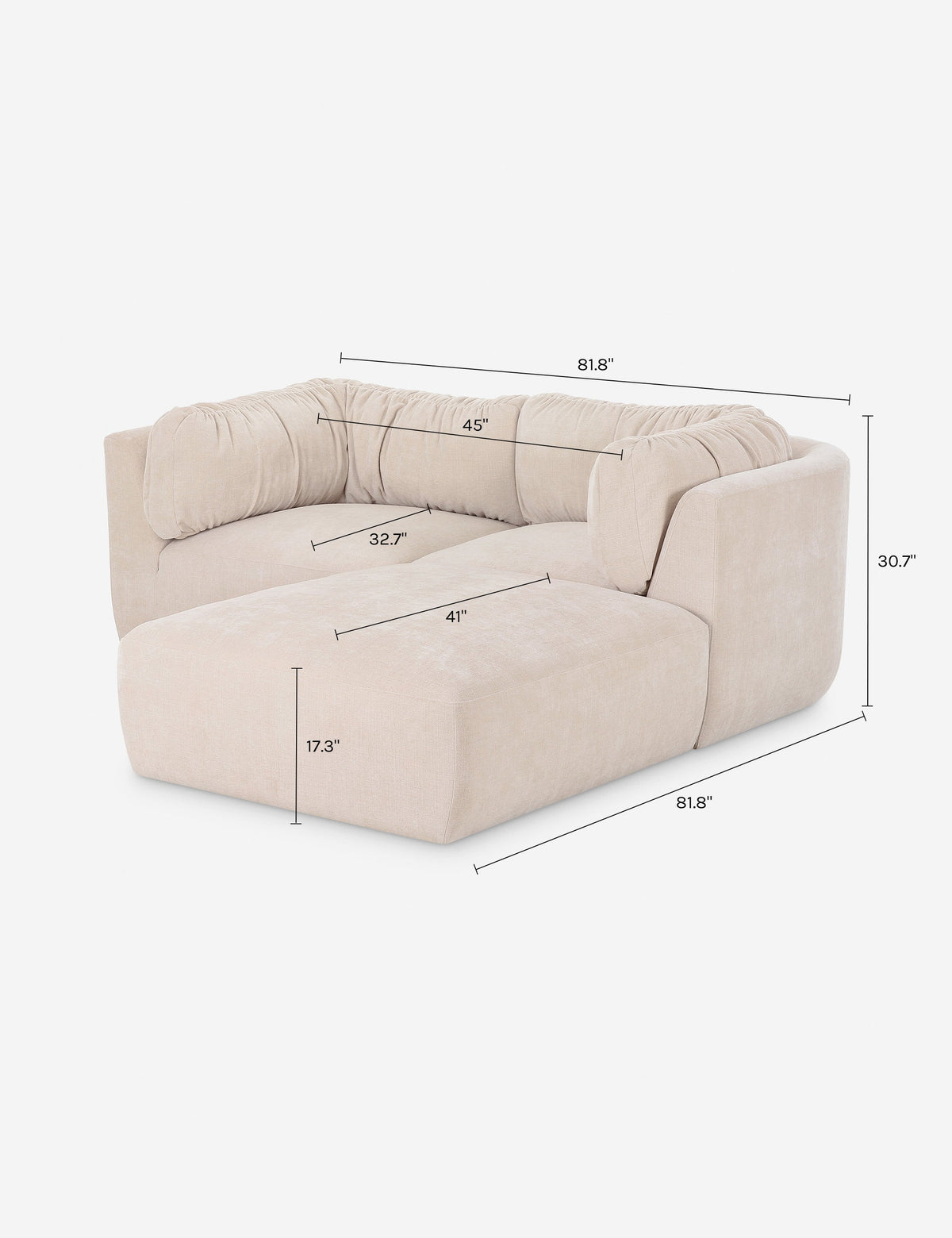 Marona Modular 3-Piece Chaise Sectional Sofa