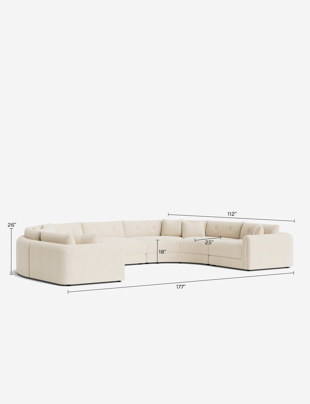 Rosado Modular U-Shaped Sectional Sofa
