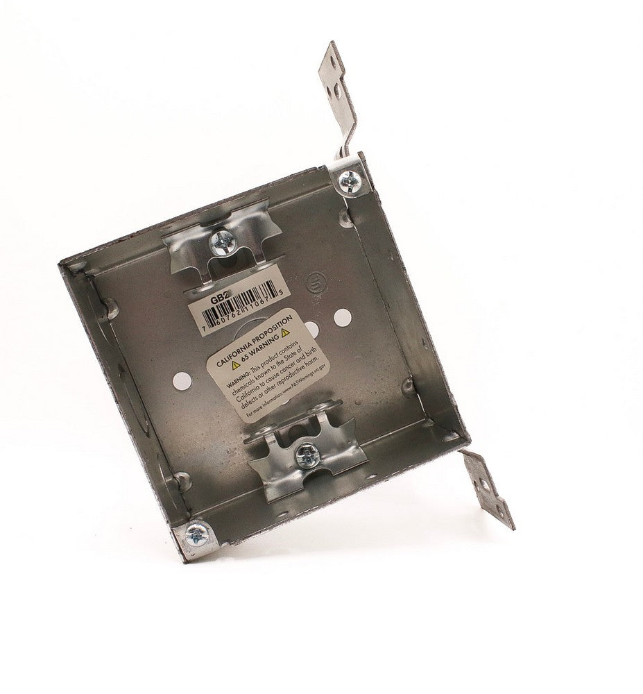 4 In Square Box Welded 2-1/8 In Deep With Ac/Mc/Flex Clamps Three 1/2 In