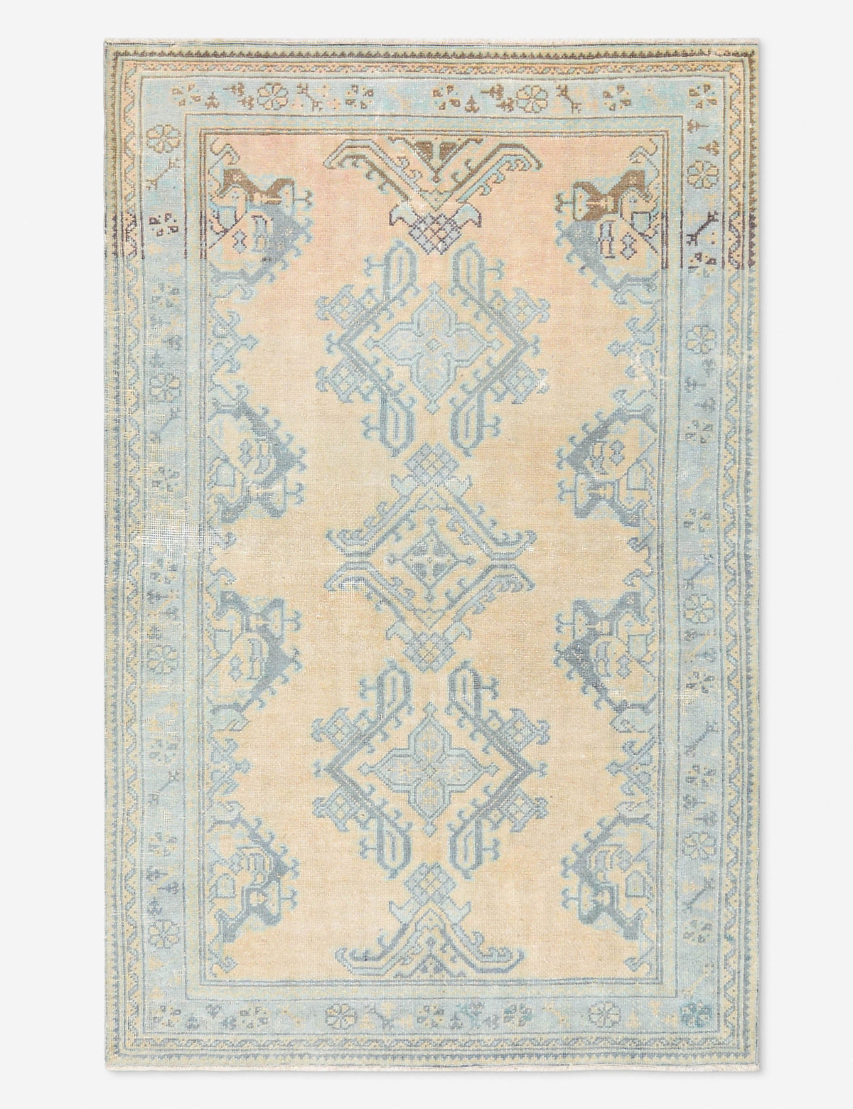 Vintage Turkish Hand-Knotted Wool Rug No. 465, 5' x 7' 6"