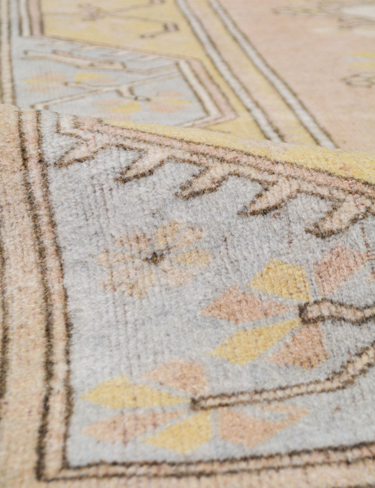 Vintage Turkish Hand-Knotted Wool Rug No. 489, 6' 4" x 9' 4"
