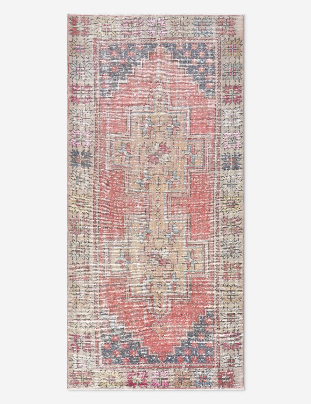 Vintage Turkish Hand-Knotted Wool Rug No. 494, 4' x 8' 5"
