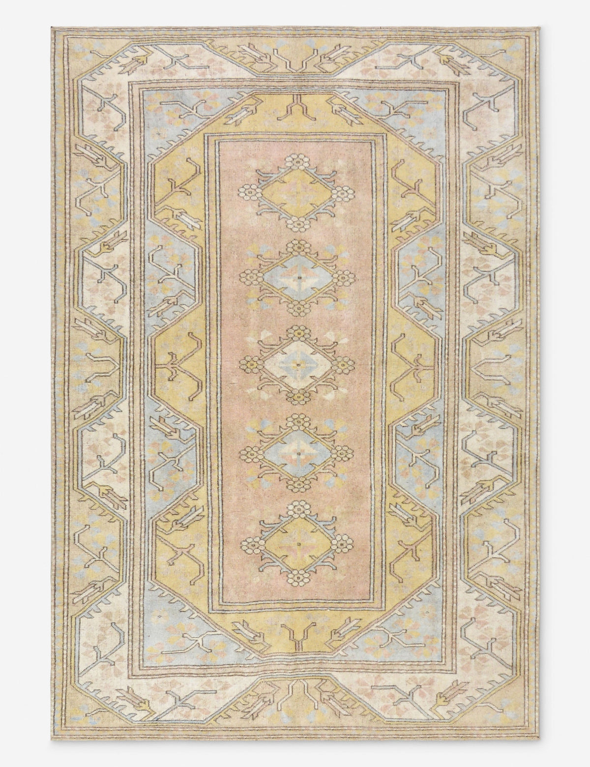 Vintage Turkish Hand-Knotted Wool Rug No. 516, 5' 6" x 8'