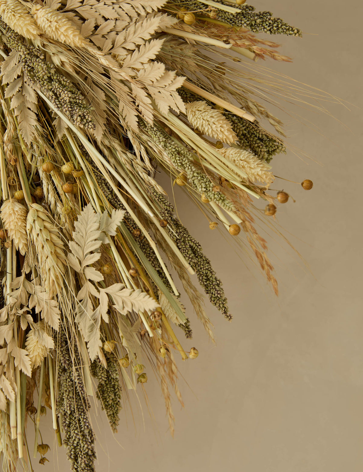 Preserved Gathered Grains Wreath