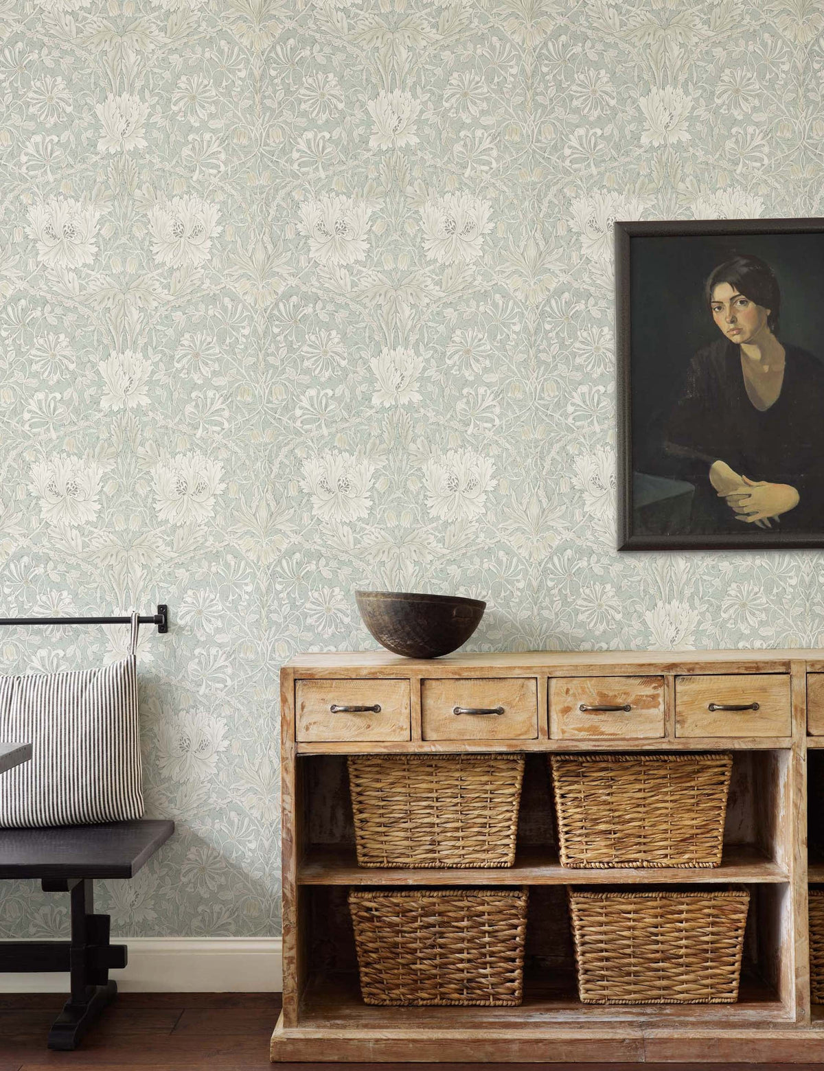 Pure Honeysuckle & Tulip Wallpaper by Morris & Co.