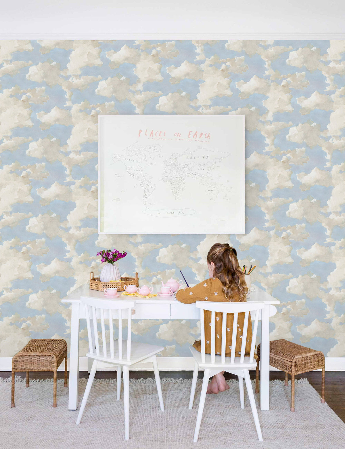 Clouds on Canvas Premium Peel + Stick Wallpaper