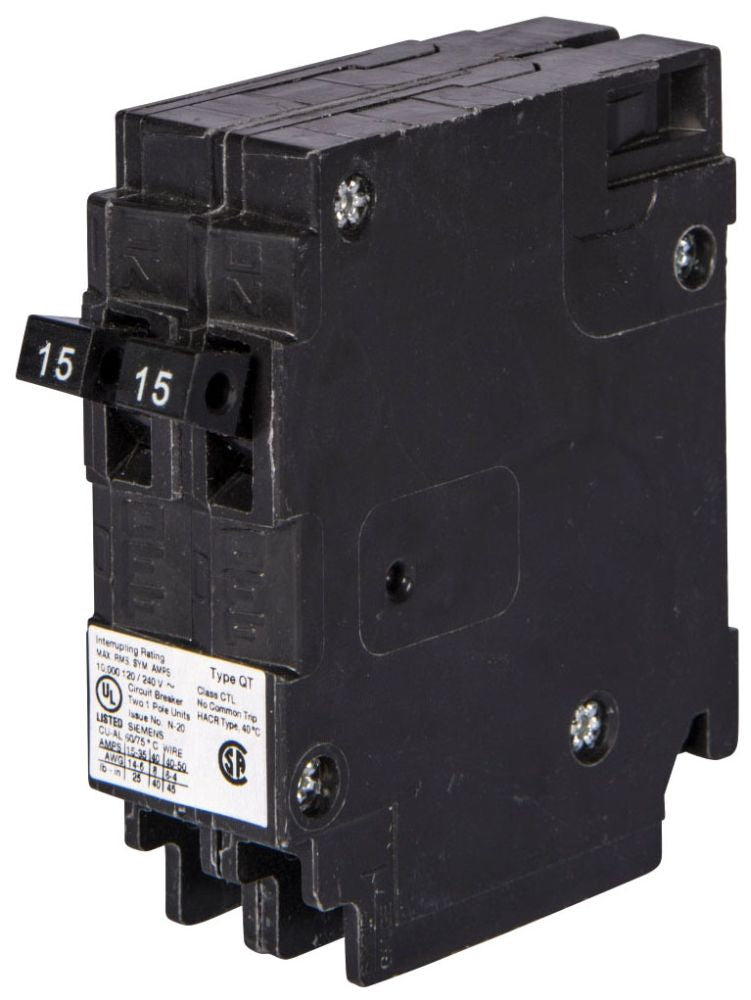 BREAKER 15/15A 1P 120V 10K MH-T NON-CTL