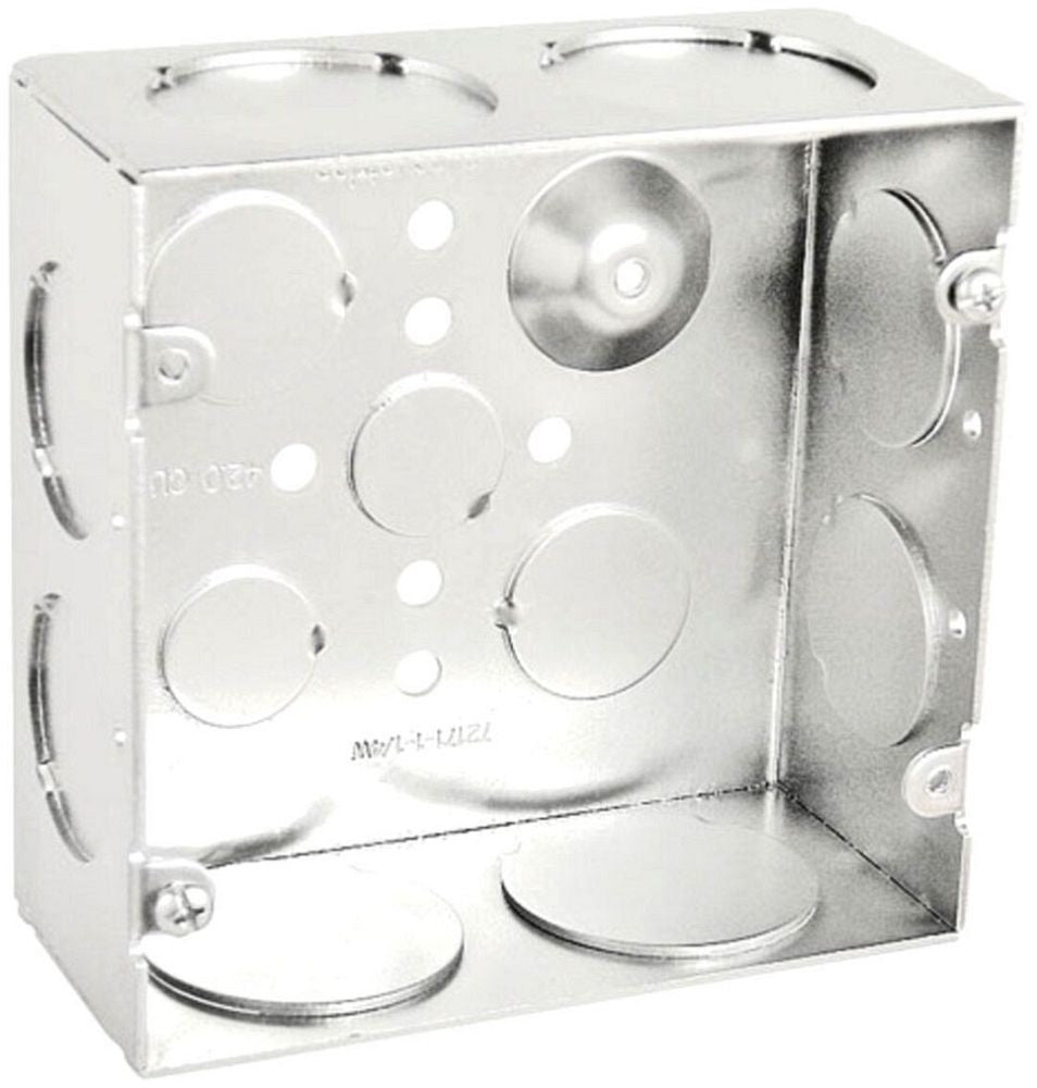 72171-1-1/4W - Welded Junction Box 2-1/8" Deep 1 & 1-1/4" KOs, 4-11/16", 25 Pak