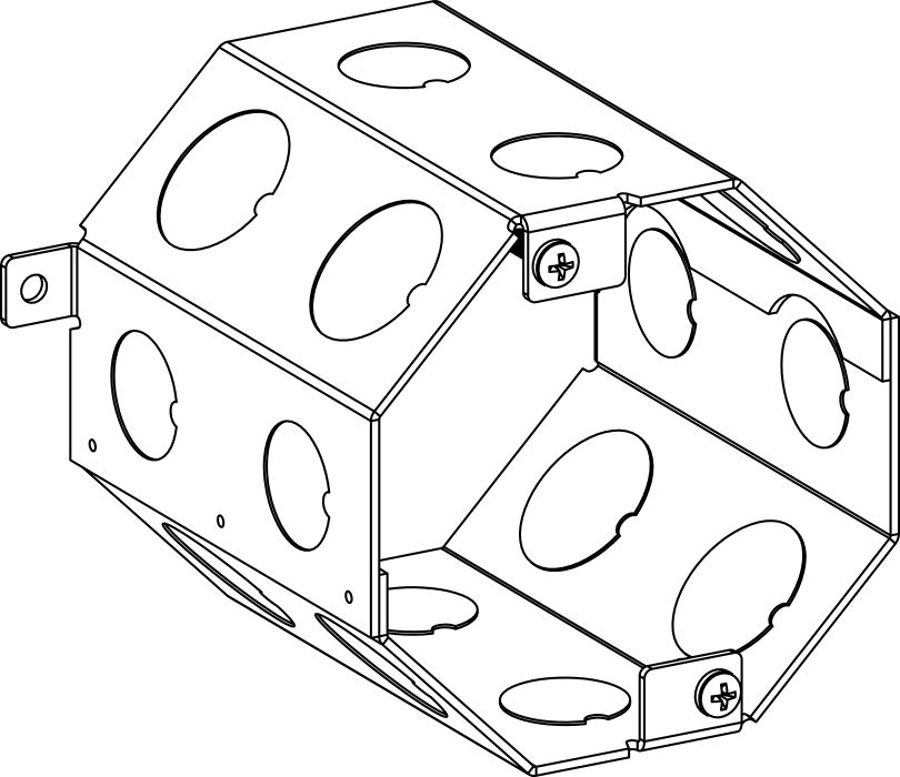 4" DEEP, 4" OCTAGONAL CONCRETE BOX