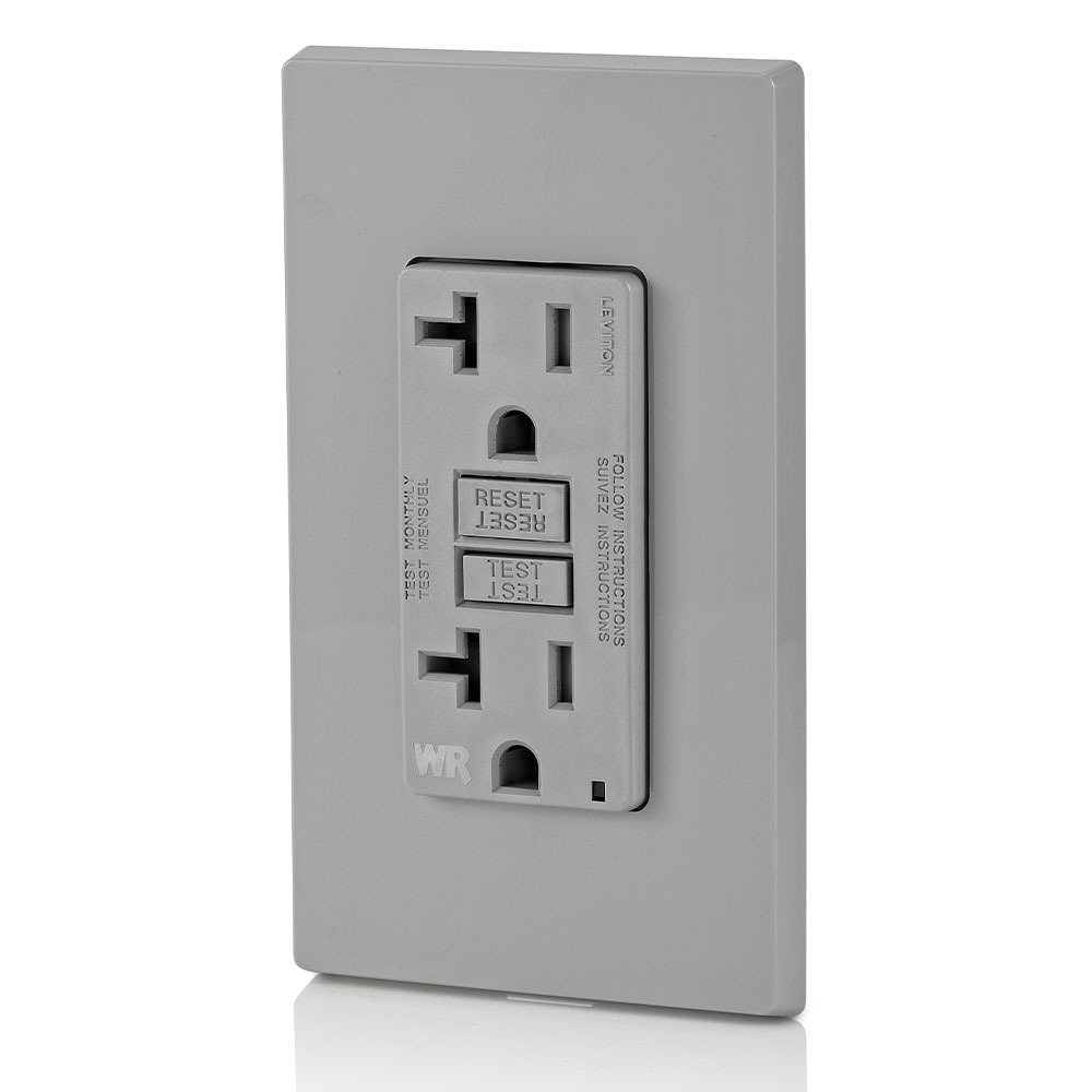 20 Amp GFCI Weather-Resistant Outlet, Self Test, Tamper-Resistant with LED Indicator Light