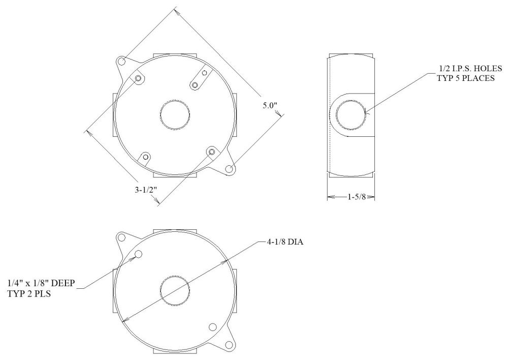 30316W, Weatherproof Electrical Round Box and Extension