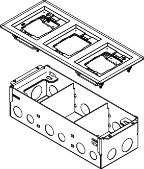 880W3838TCAL Series Two-Gang Steel Floor Box for Wood Floors