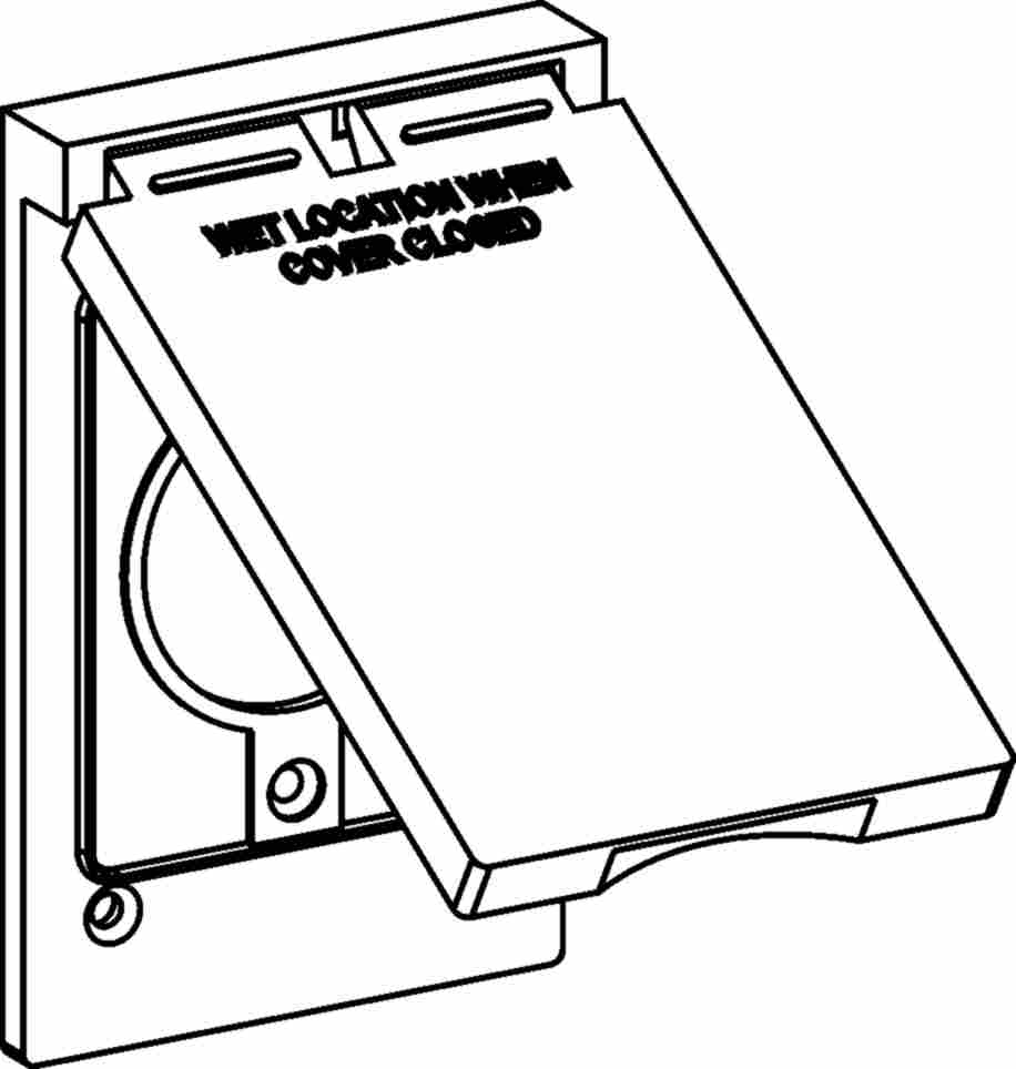 1-GANG WEATHERPROOF COVER POWER OUTLET 20A, DEVICE MOUNT - GRAY