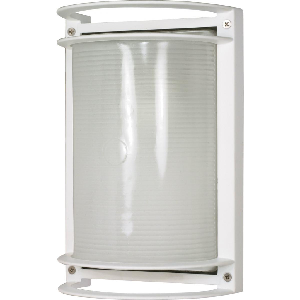 1 Light - 10" Rectangle Bulkhead - Semi Gloss White Finish