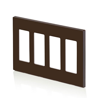 4-Gang Decora Plus Screwless Wallplate Polycarbonate, Brown