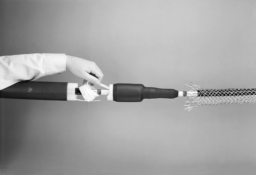 3M Cold Shrink Rubber Splice Kit 5553, Tape/Wire/UniShield Shielding, 5/8 kV, 500-1000 kcmil (Cu or Al), 23 in, 1/Case