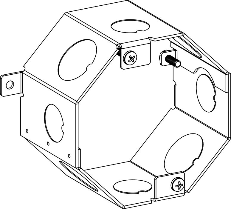 2-1/2" DEEP, 4" OCTAGONAL CONCRETE BOX