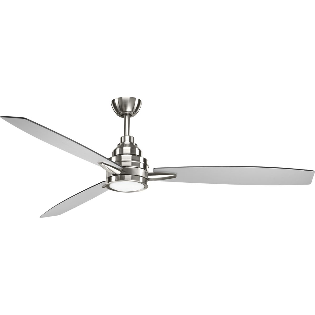 60" LED 3-Blade ceiling fan in Brushed Nickel