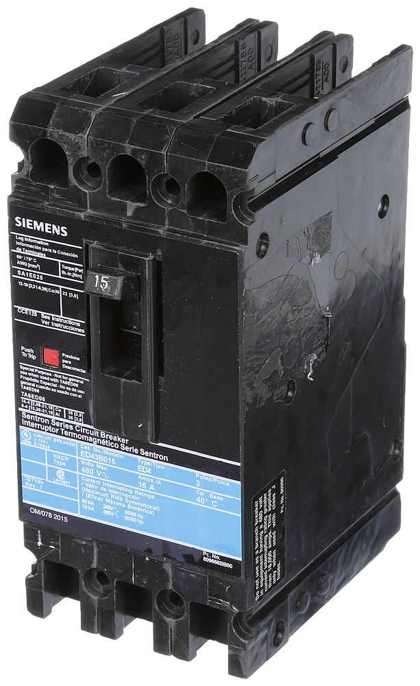 BREAKER ED4 3P 480V 15A