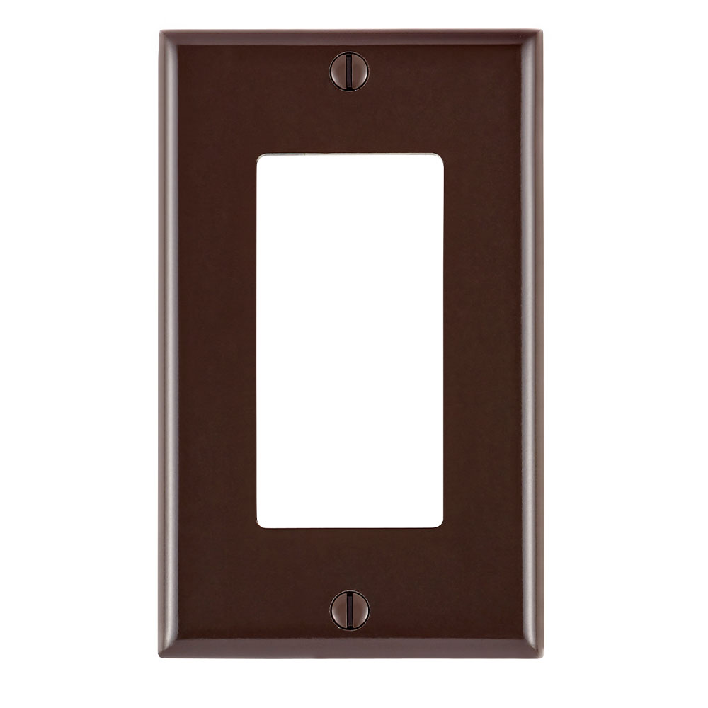 1-Gang Decora Wallplate, Standard Size, Thermoset, Brown
