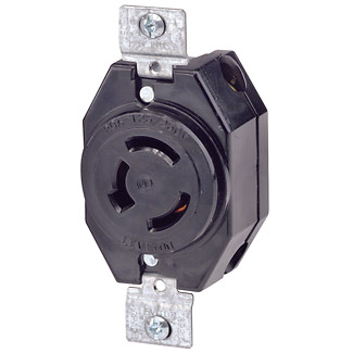 20 Amp, 125/250 Volt, Flush Mount Locking Receptacle, Industrial Grade