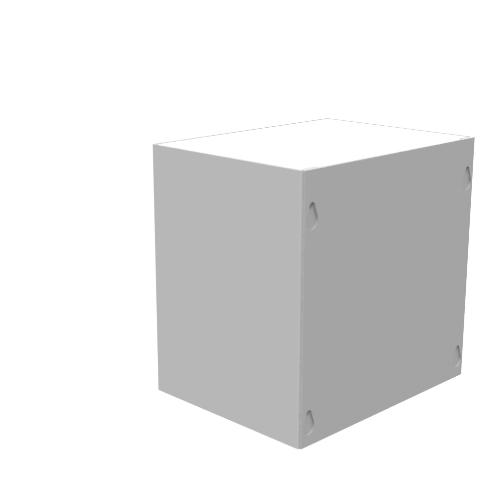 8x6x8 Screw Cover Type 1 UL Steel No KO Gray Cover w/ Teardrop Slots Holes In Back
