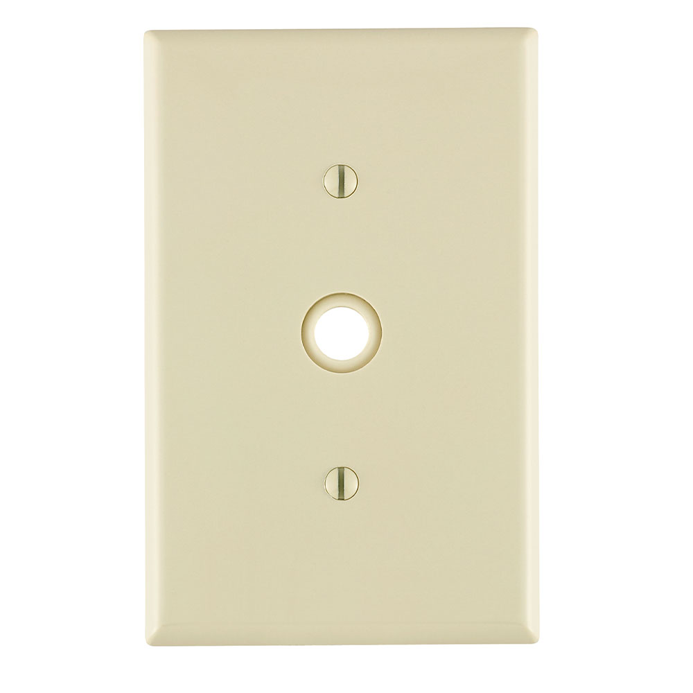 1-Gang .406 Inch Cable Wallplate, Midway Size, Thermoplastic Nylon, Light Almond