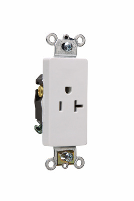 20A 125V Heavy Duty Specification Grade Decorator Single Receptacles, White