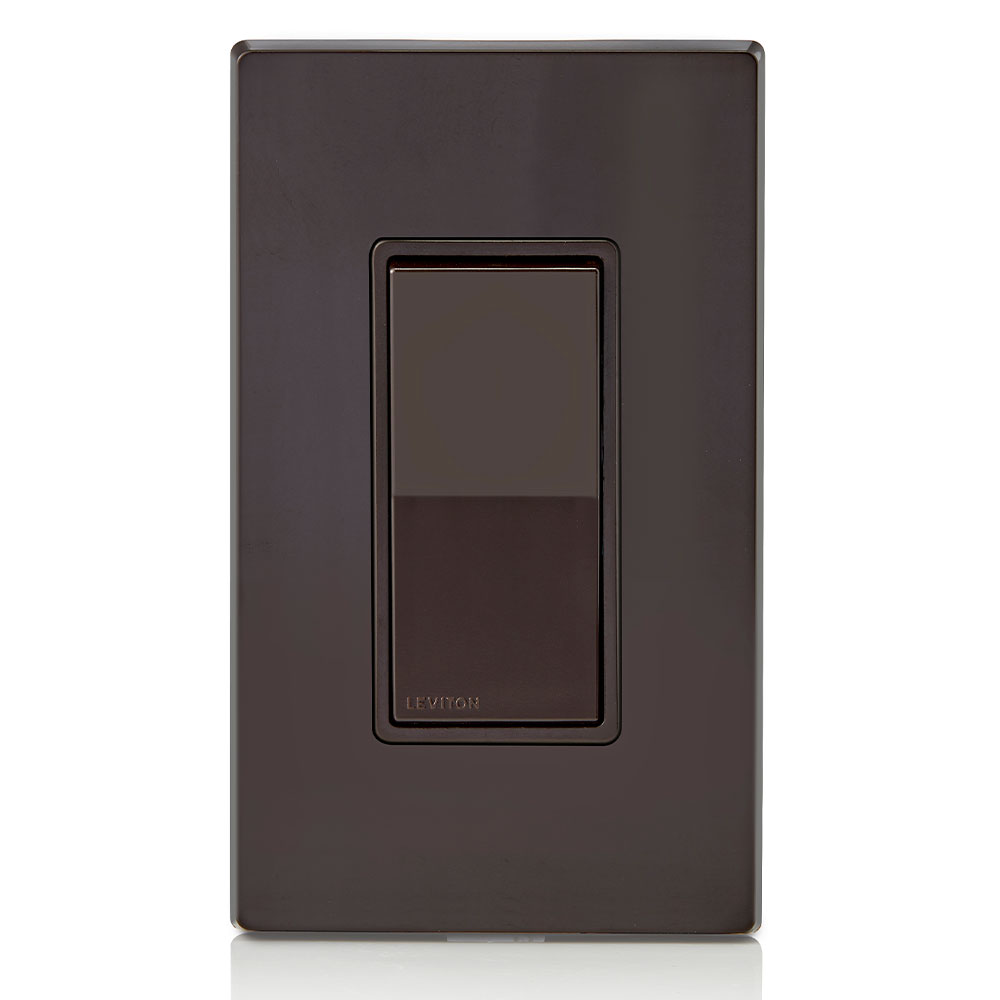 15 Amp Decora Rocker Single-Pole Switch, Grounding, Brown