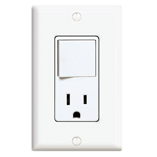 15 Amp Decora 3-Way Switch / 5-15R Outlet/Receptacle Combination Device, Grounding, White