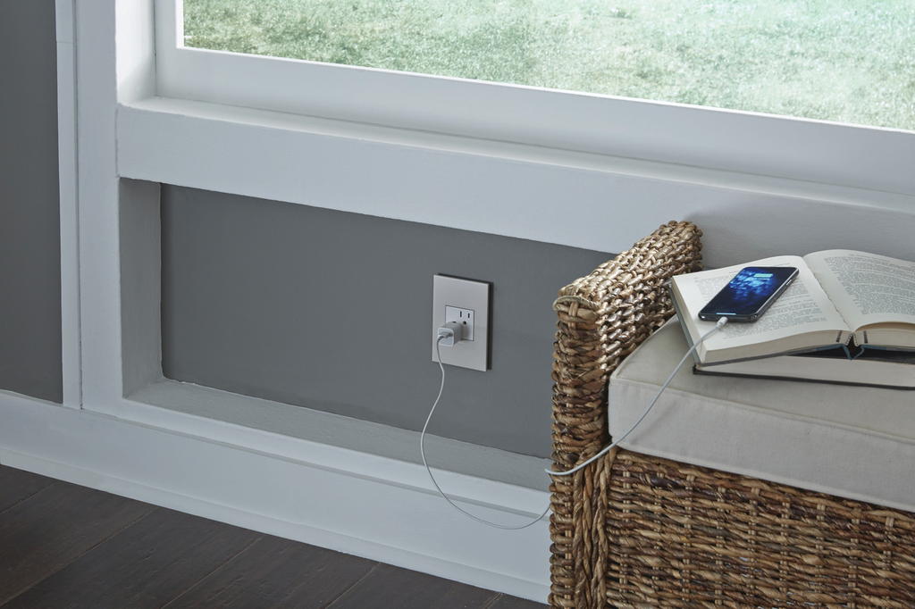 adorne® Greige 2-Gang Screwless Wall Plate