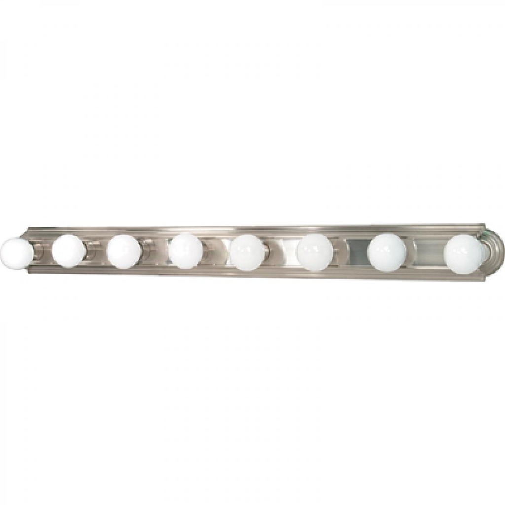 8 Light - 48" Vanity Strip - Brushed Nickel Finish