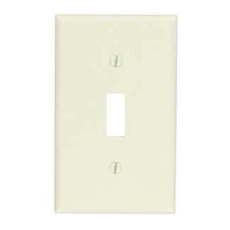 1-Gang Toggle Switch Wallplate, Standard Size, Thermoset, Light Almond