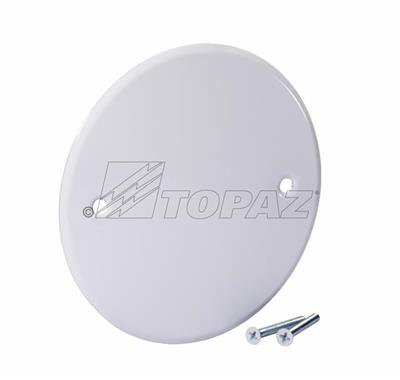 5" Steel Cover Plate with 3-1/2" Screw Separation, Baked White Enamel