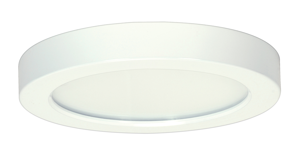 13.5 watt; 7" Flush Mount LED Fixture; 3000K; Round Shape; White Finish; 277 volts