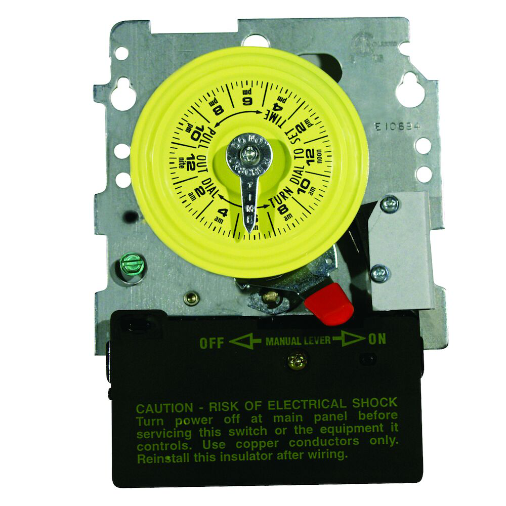 24-Hour 208-277V Mechanical Time Switch, DPST, Pool Heater Protection, Mechanism Only