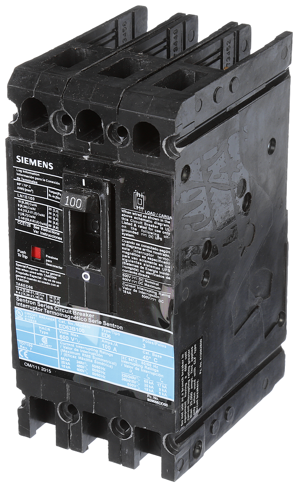 BREAKER ED6 3P 600V 100A, LD LUG
