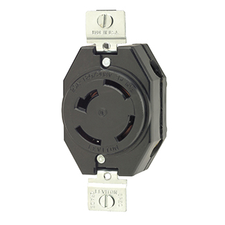 20 Amp, 120/208 Volt, Flush Mount Locking Receptacle, Industrial Grade