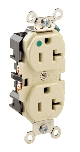 20 Amp Duplex Receptacle/Outlet, Hospital Grade, Self-Grounding
