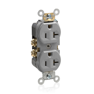 20 Amp Duplex Receptacle/Outlet, Commercial Grade, Self-Grounding