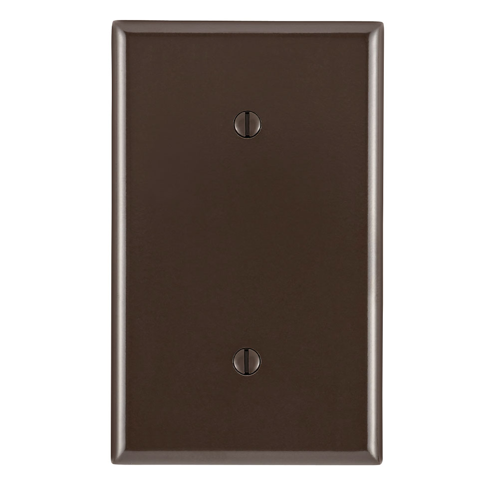 1-Gang Blank Wallplate, Standard Size, Thermoset, Brown